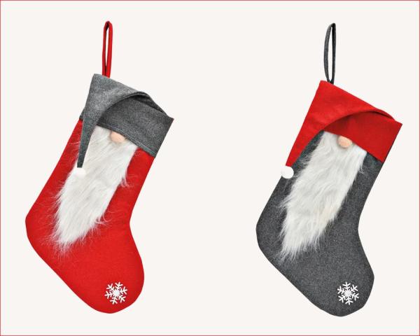 Nikolausstiefel mit roter oder grauer Zipfelmütze
